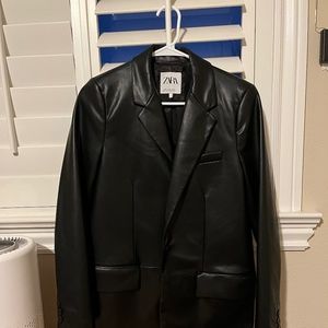 ZARA Faux Leather Blazer
